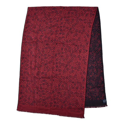 Hermes Cashmere Silk Point A Point Muffler Cassis Marine 2 of 6