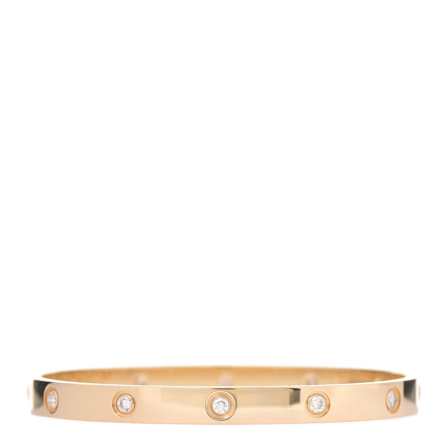 18K Yellow Gold 10 Diamond LOVE Bracelet 19