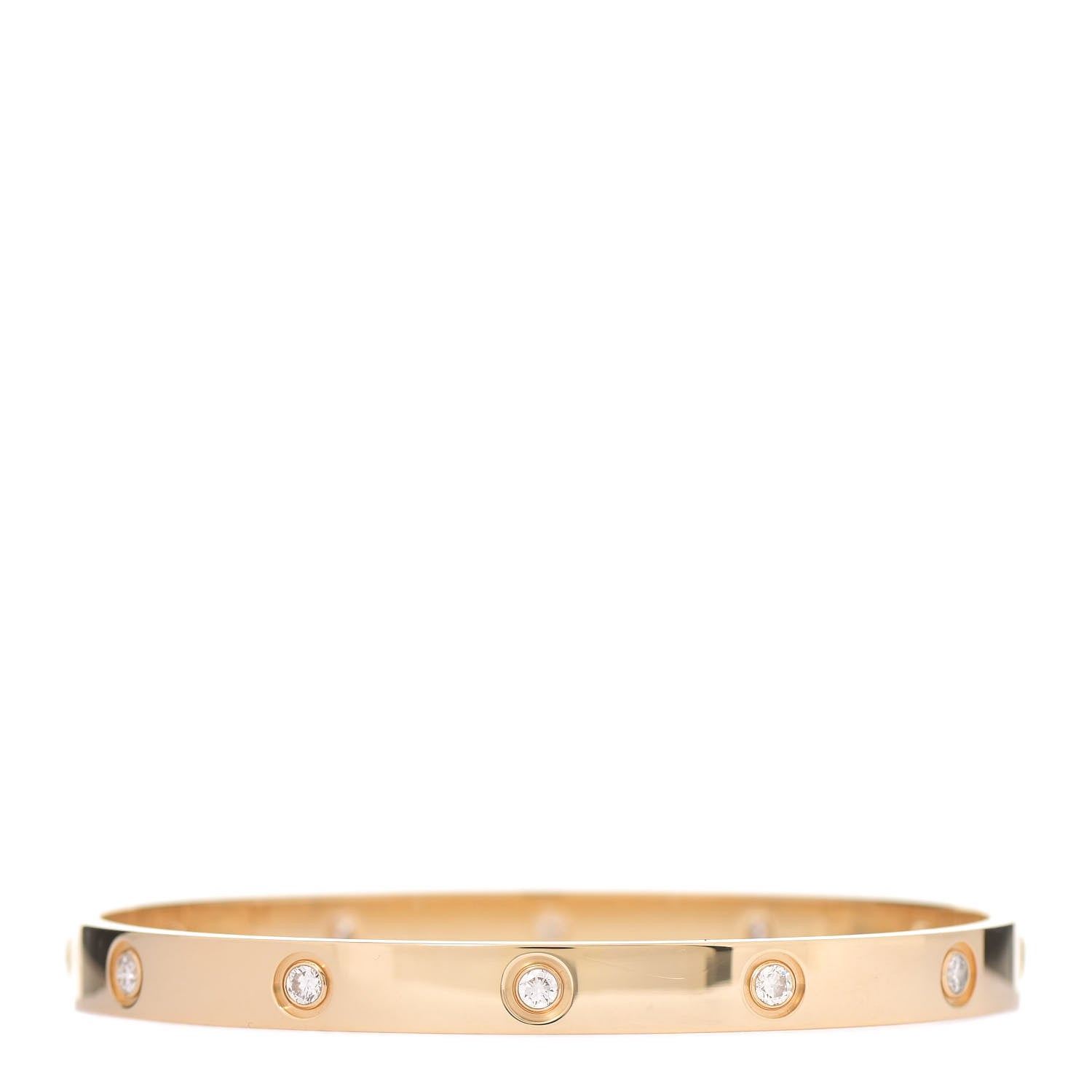 Cartier 18K Yellow Gold 10 Diamond LOVE Bracelet 19 2 of 6