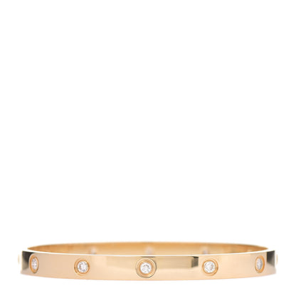 Cartier 18K Yellow Gold 10 Diamond LOVE Bracelet 19 2 of 6
