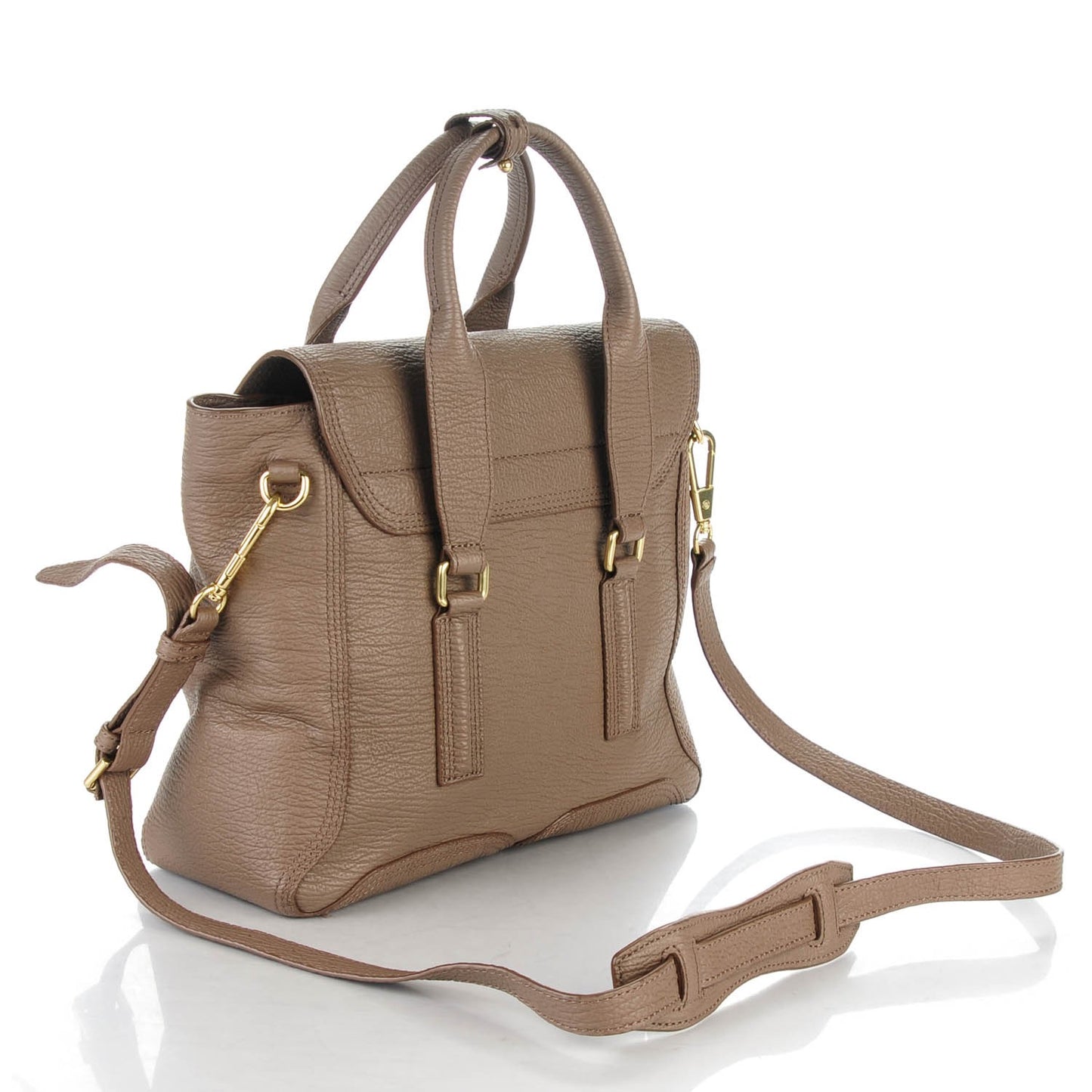 3.1 Textured Calfskin Medium Pashli Satchel Taupe