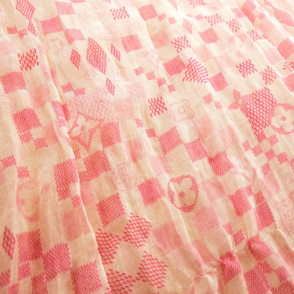 Louis Vuitton Cashmere Silk Damier Alize Stole Pink 4 of 5