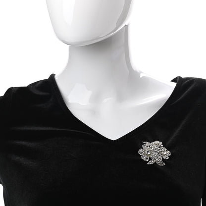 Chanel Crystal Camellia Brooch Silver 2 of 4