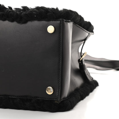 Balenciaga Shearling Calfskin Padlock Nude Work XS Bag Black 9 of 14