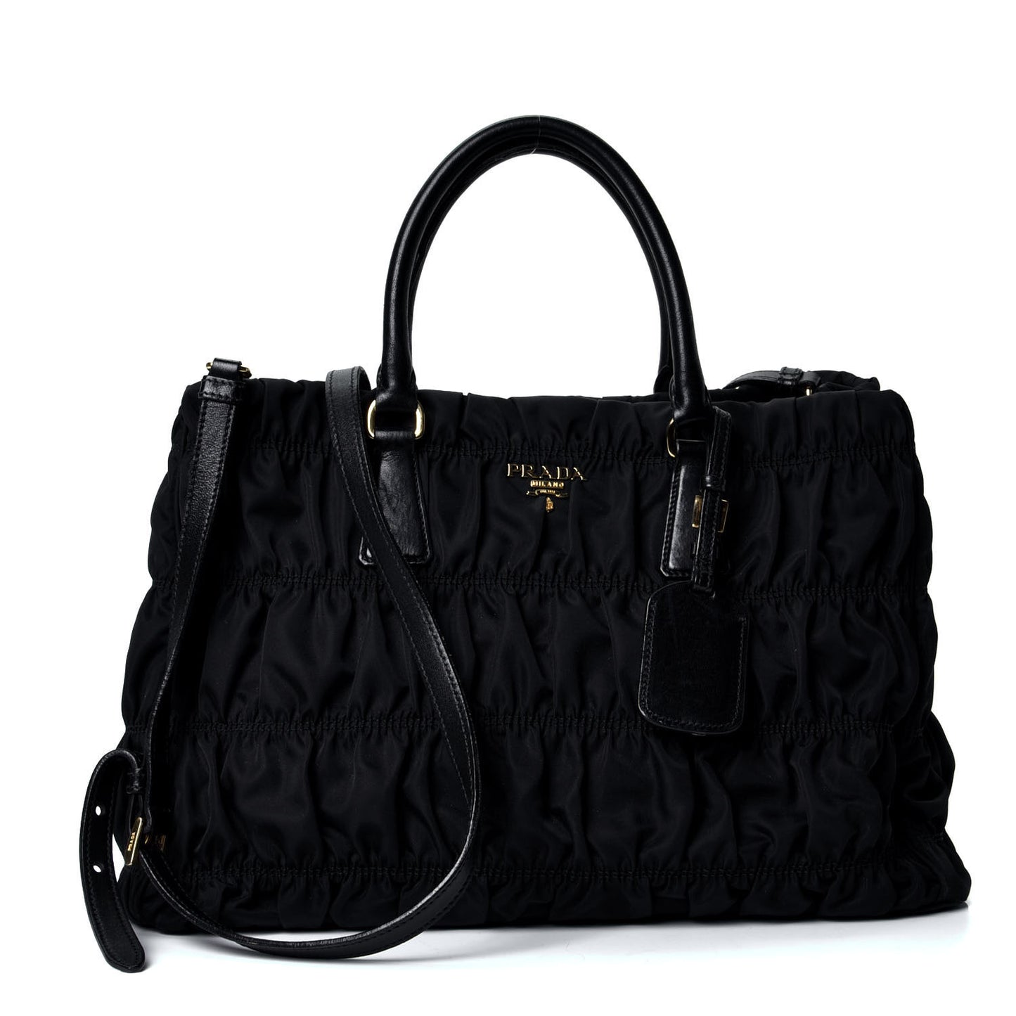 Tessuto Nylon Gaufre Tote Black