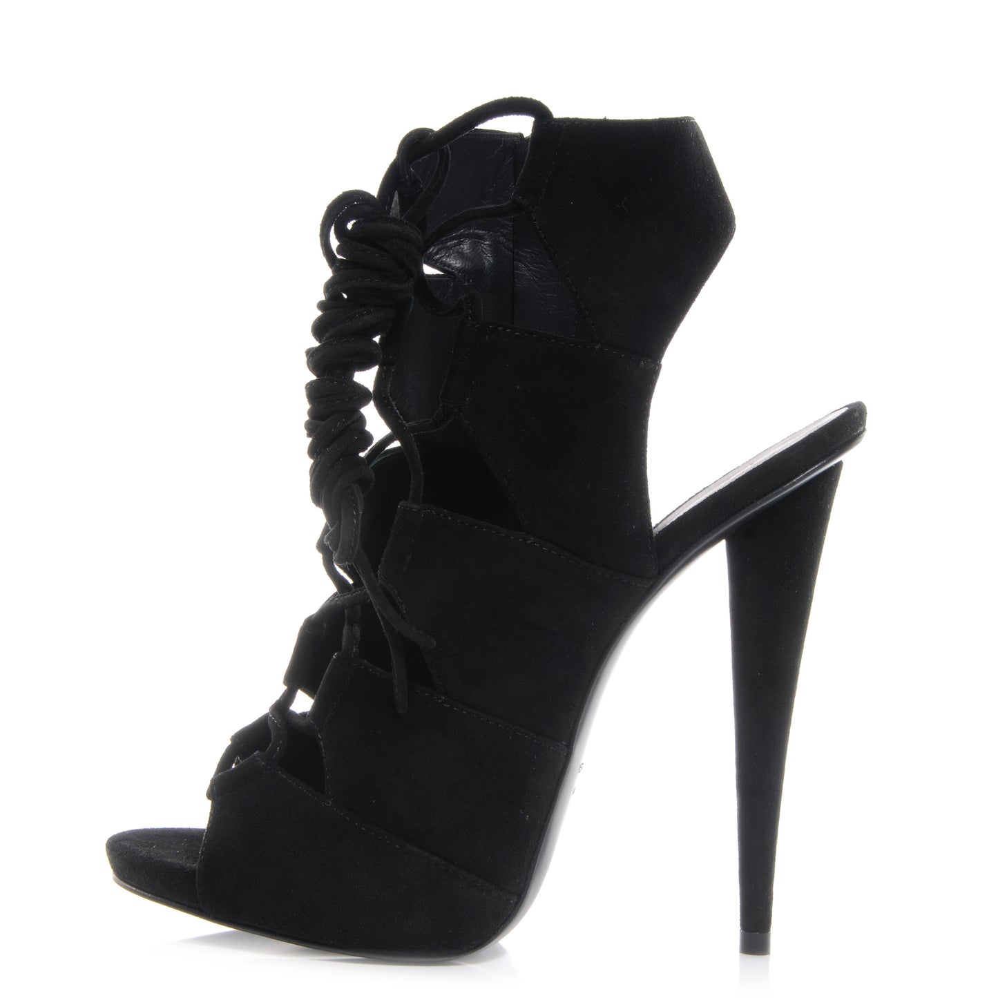 GIUSEPPEZANOTTISuedeLaceUpPaneledSandals37.5Black