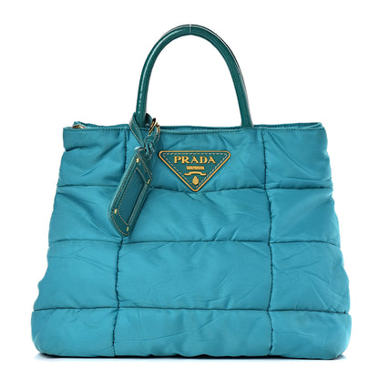 Prada Tessuto Nylon Quilted Tote Turchese 1 of 12