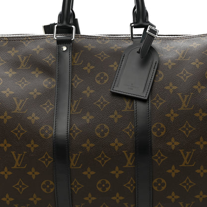 Louis Vuitton Monogram Macassar Keepall Bandouliere 45 7 of 9
