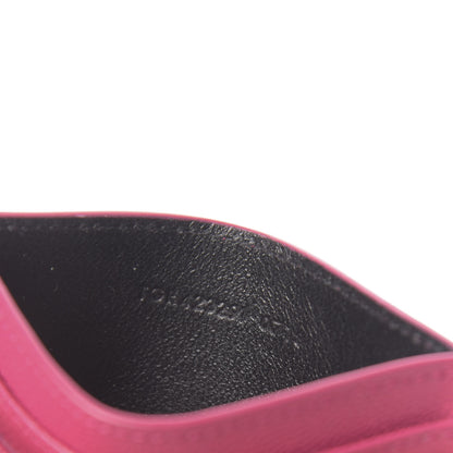 Saint Laurent Grain De Poudre Matelasse Chevron Monogram Credit Card Case Rose Clair 7 of 7