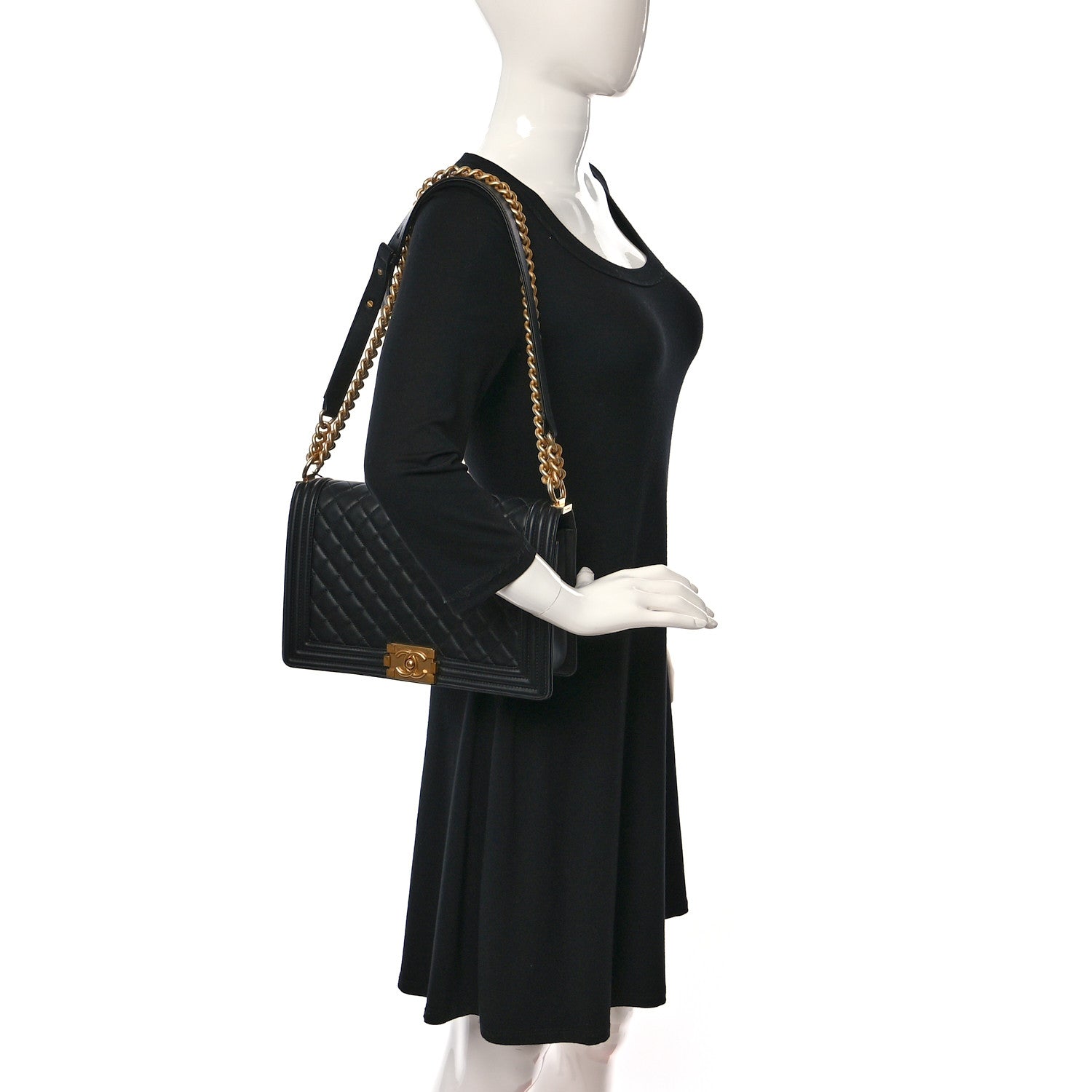 Chanel Calfskin Quilted New Medium Boy Flap Black 2 of 15