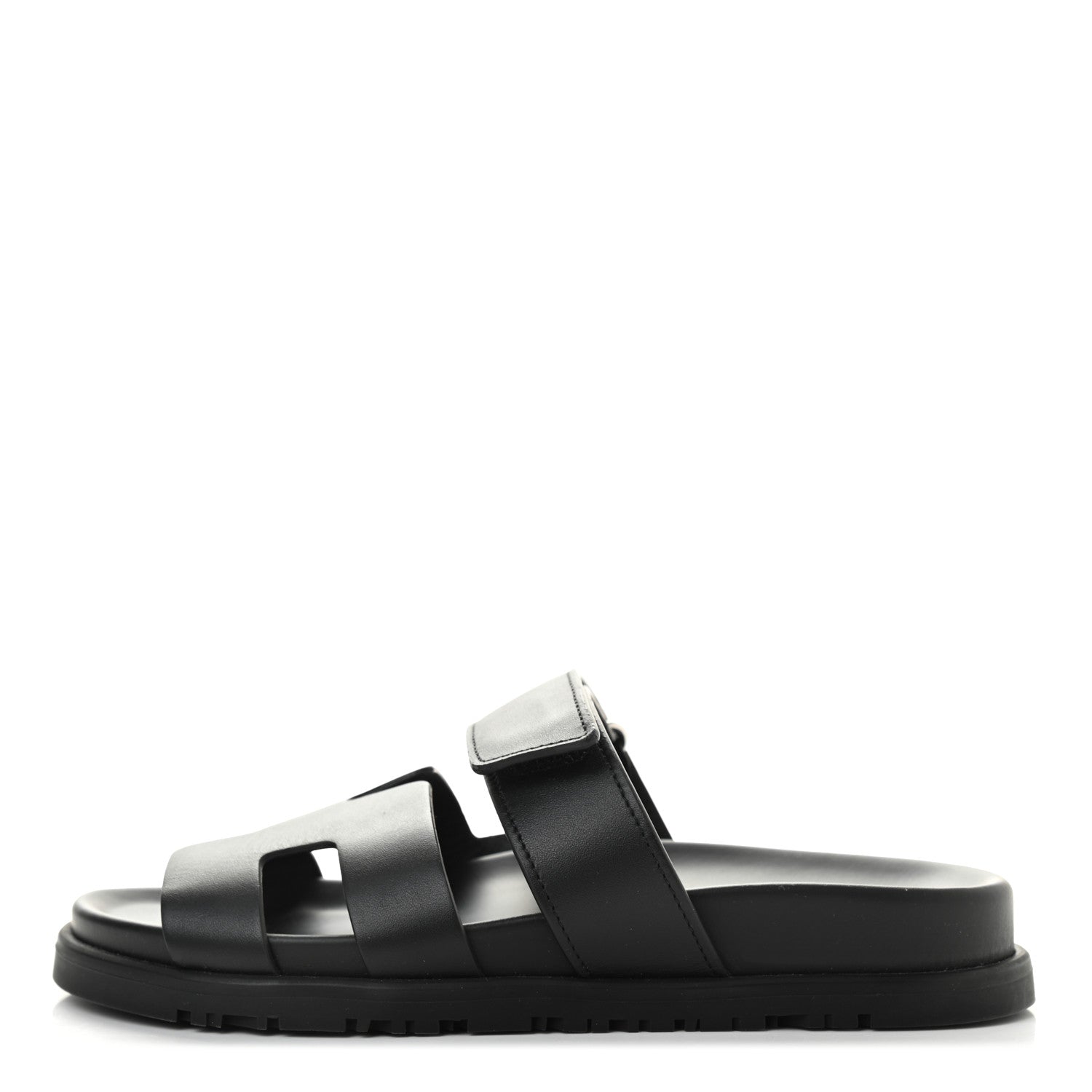 Hermes Calfskin Womens Chypre Sandals 36 Black 1 of 9