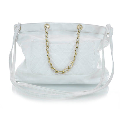 Chanel Leather Metal Mosaic Shoulder Bag White 3 of 9