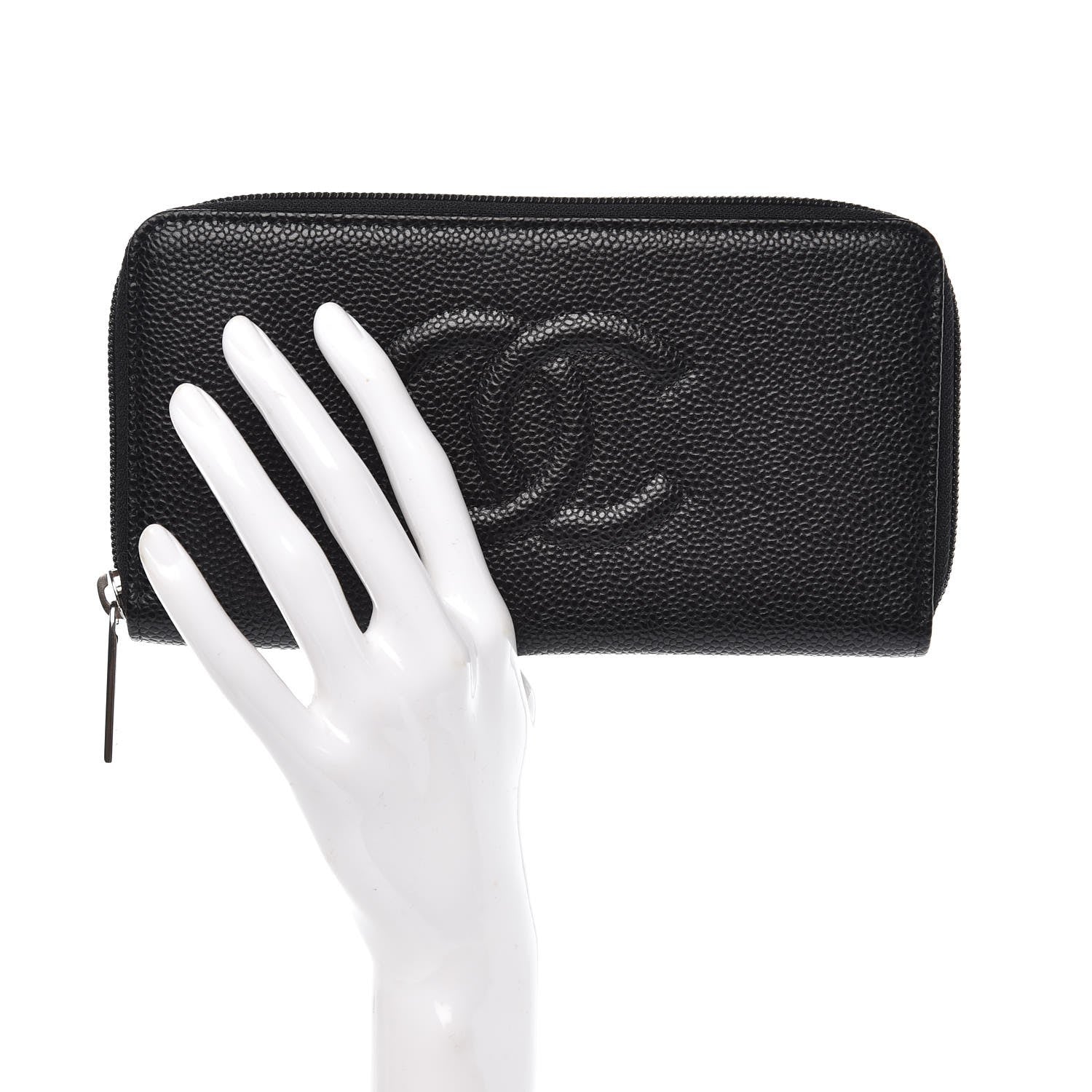 Chanel Caviar Large Timeless CC Zip Around Wallet Black 2 of 8