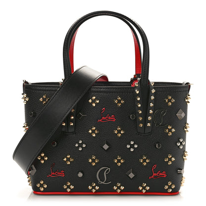 Christian Louboutin Calfskin Embellished Spikes Mini East West Cabata Tote Black 1 of 10
