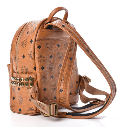 MCM Visetos Side Stud Mini Stark Backpack Cognac 3 of 11