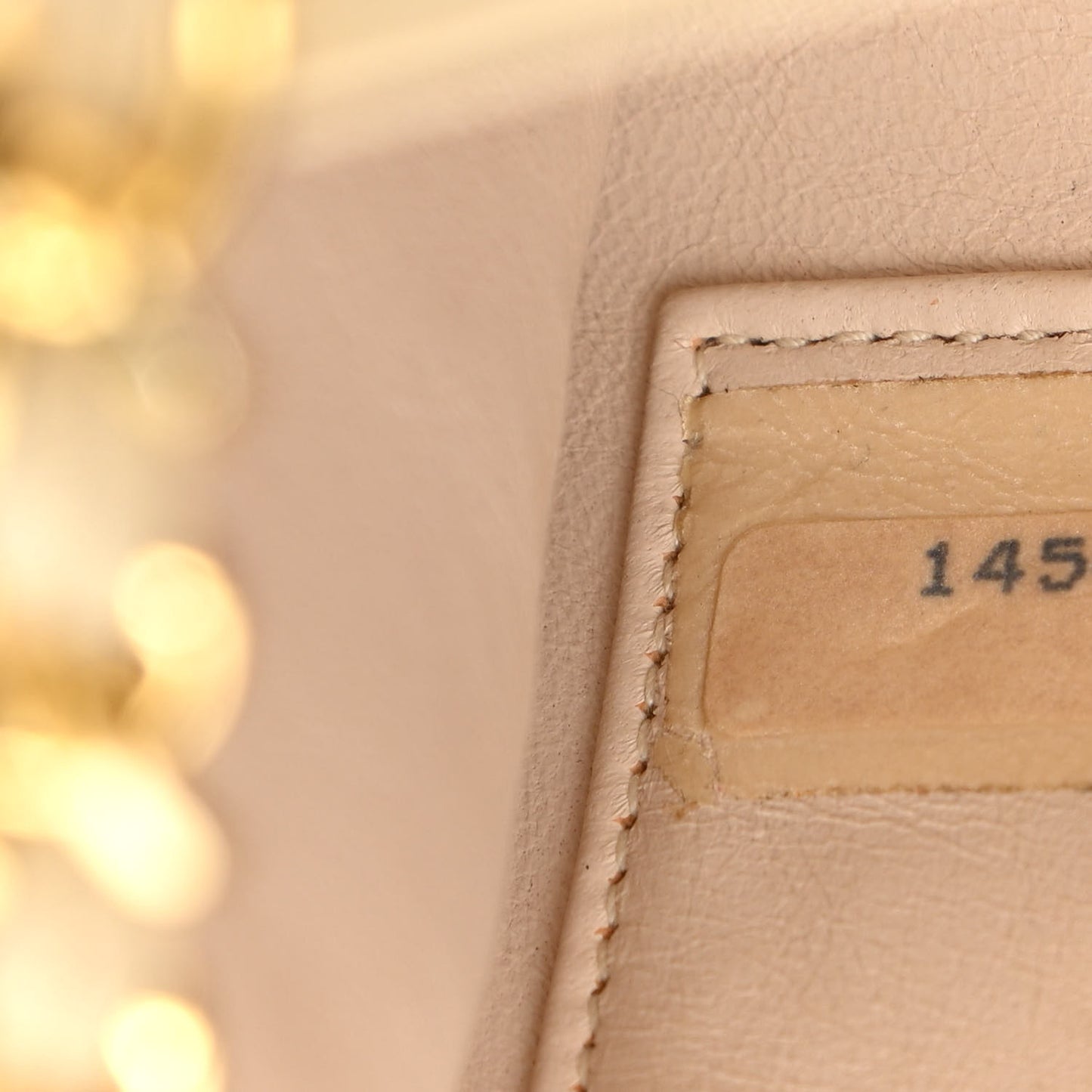Calfskin Quilted Small Shoulder Bag Beige