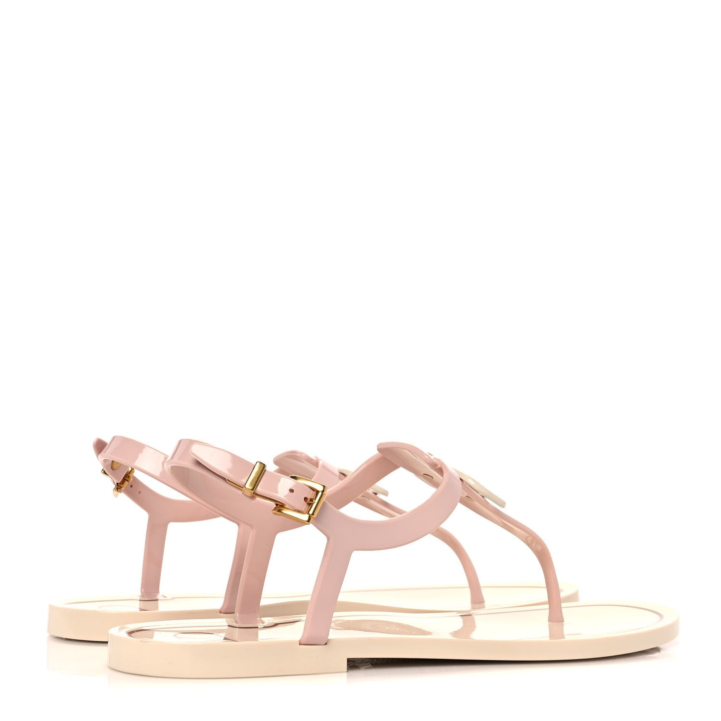 PVC Vlogo Flat Thong Sandals 41 Rose Quartz Light Ivory