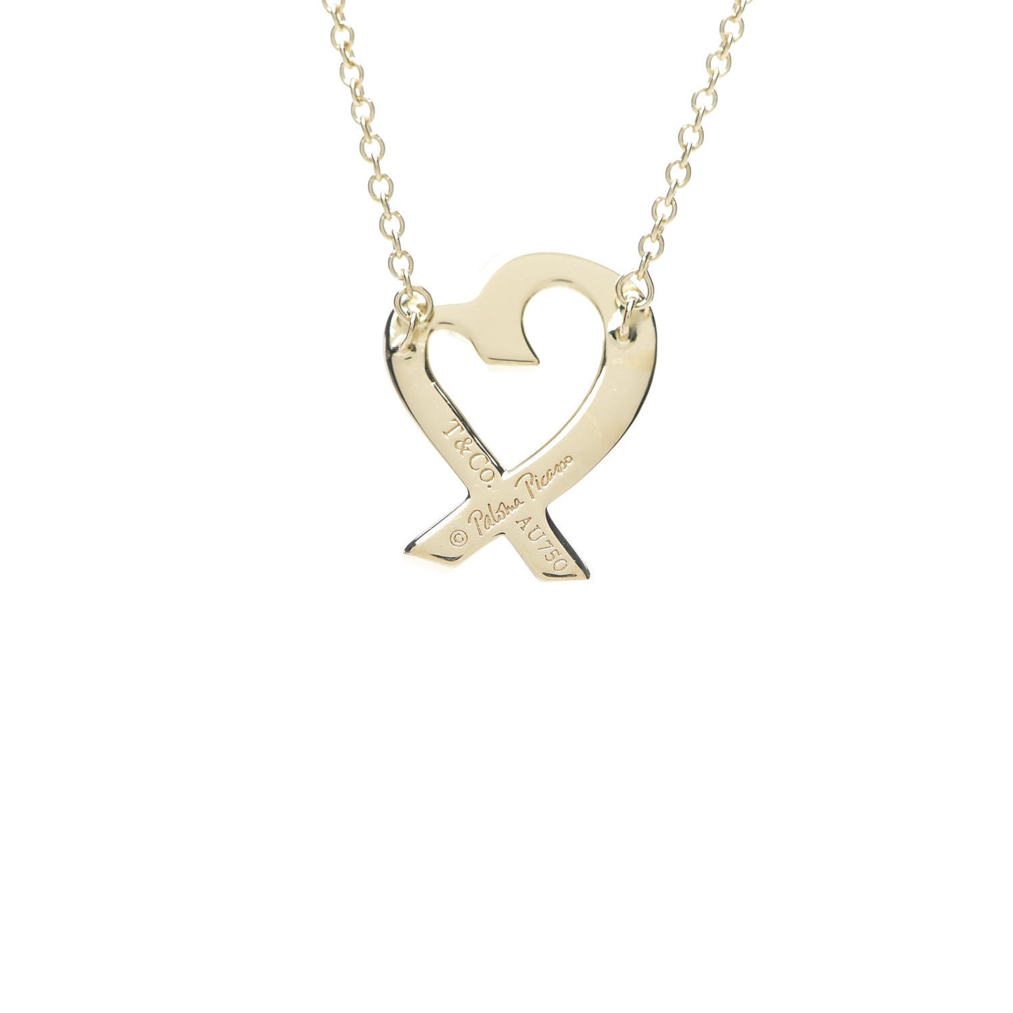 18K Yellow Gold Small Paloma Picasso Loving Heart Pendant Necklace