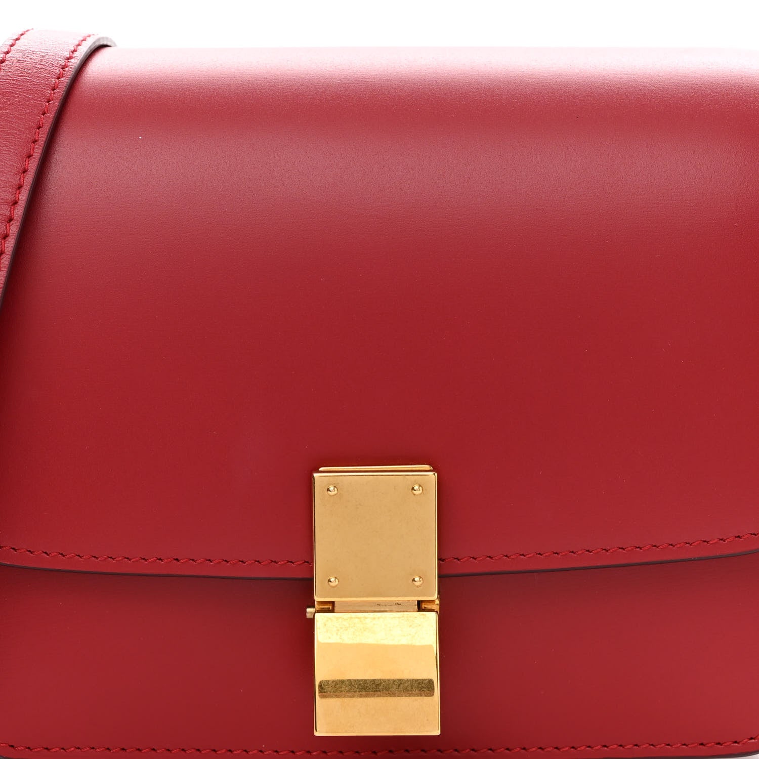 Celine Smooth Calfskin Small Classic Box Flap Bag Red 7 of 9