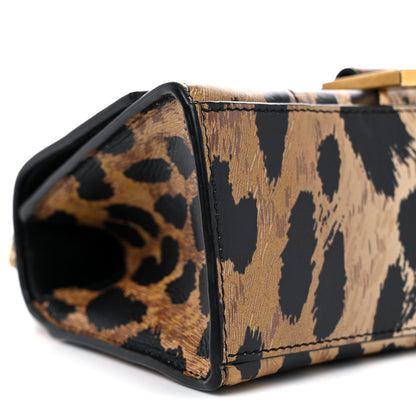 Balenciaga Smooth Calfskin Leopard Print Hourglass Top Handle Bag XS Beige 7 of 11
