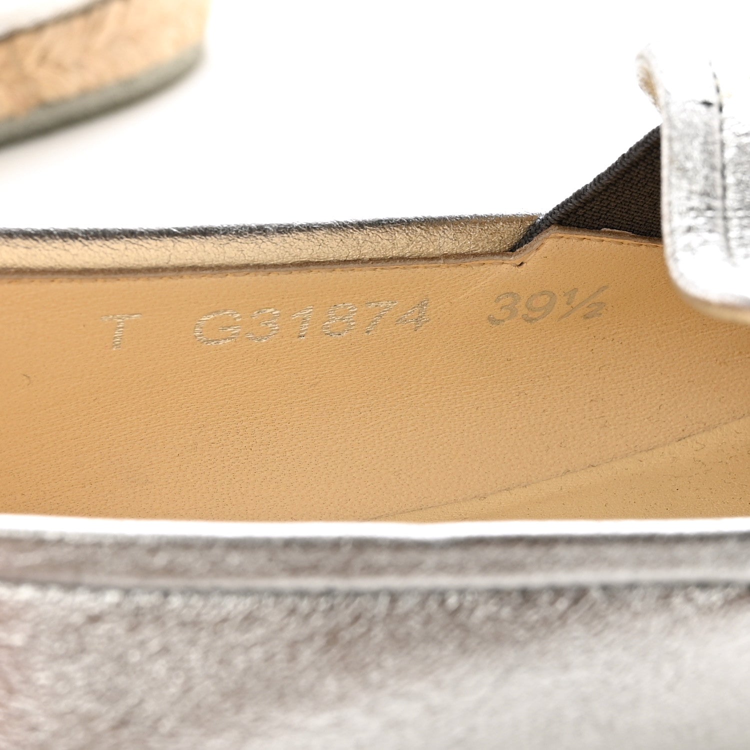 Chanel Crumpled Lambskin CC Mocassin Loafer Espadrilles 39.5 Silver 7 of 13