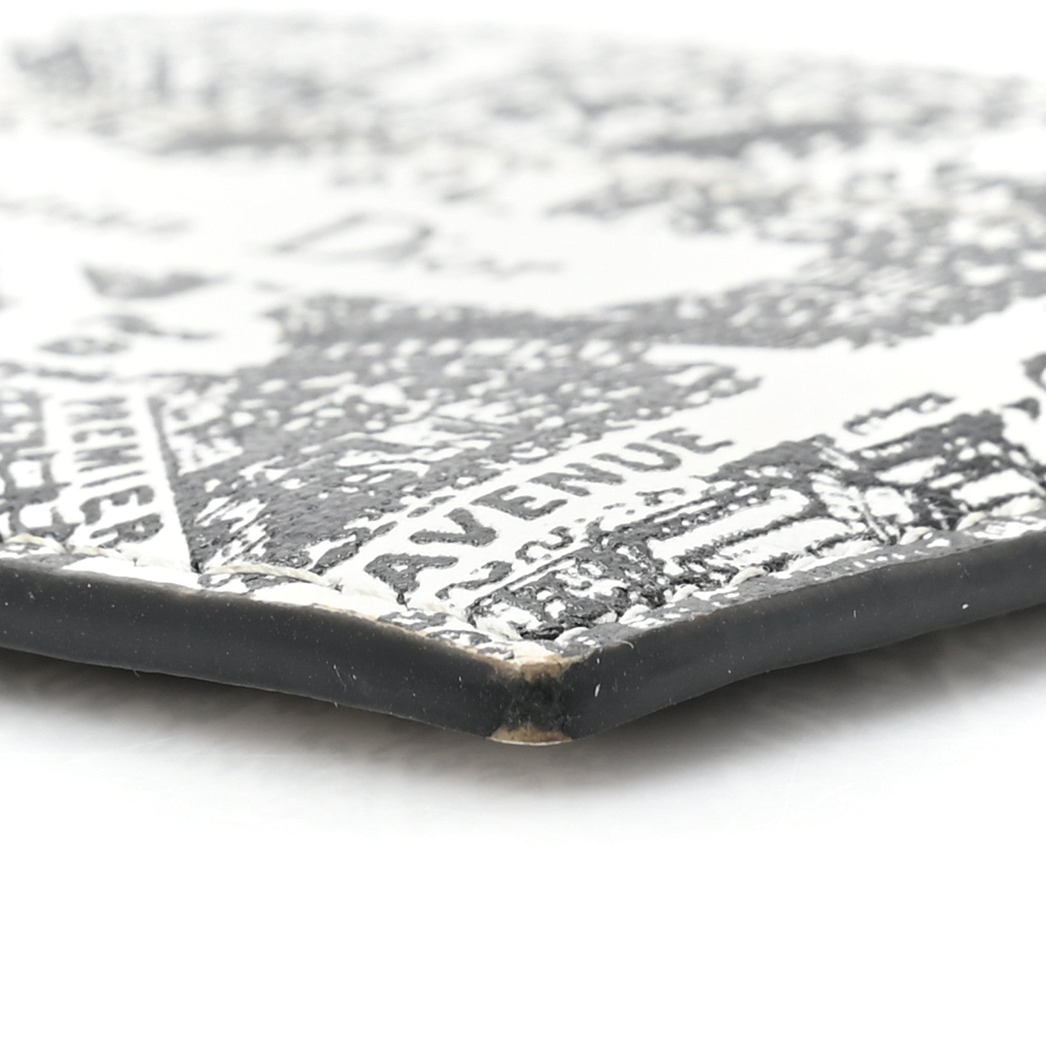 Christian Dior Calfskin Plan De Paris Print Card Holder White Black 9 of 12