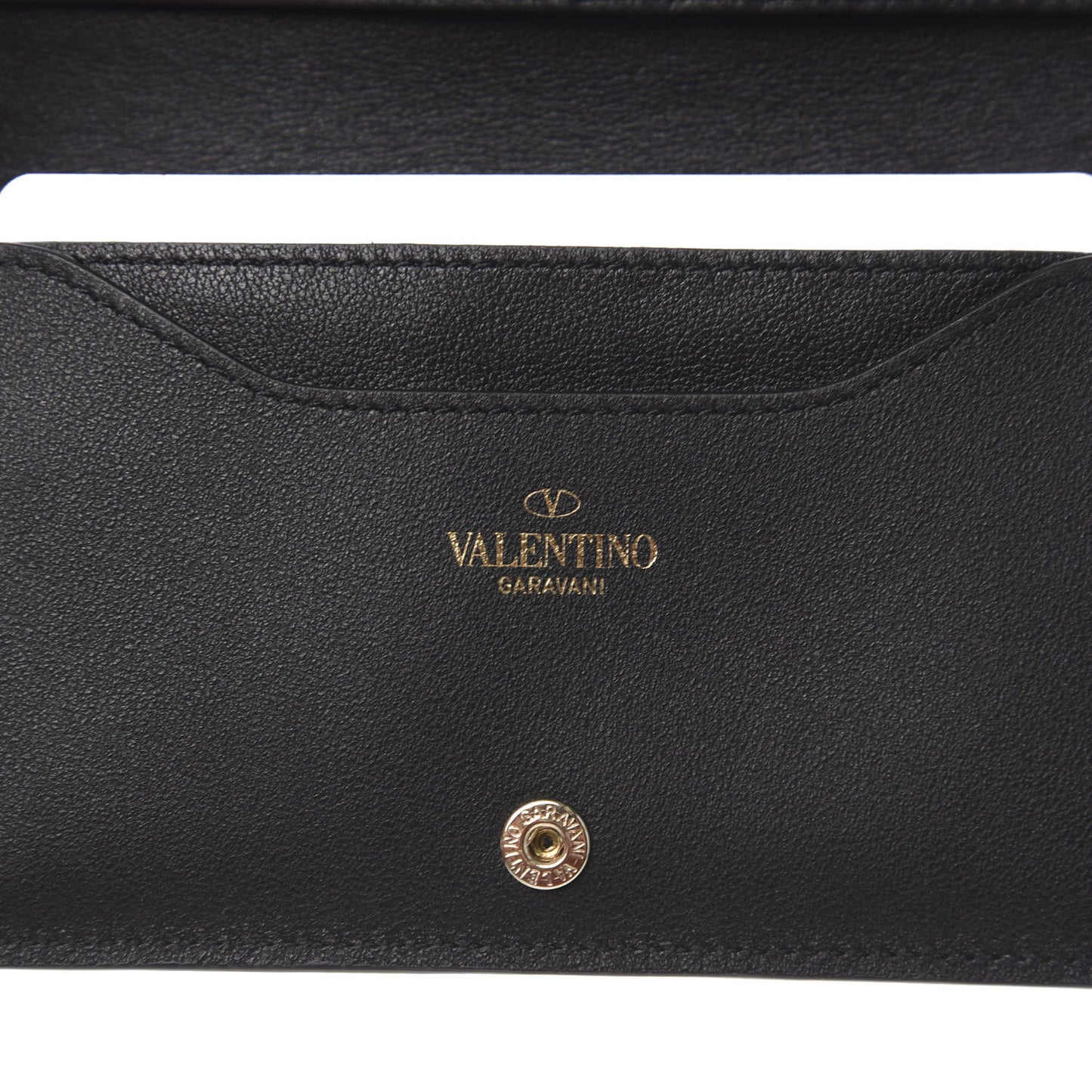 Vitello Rockstud Flap Wallet Black