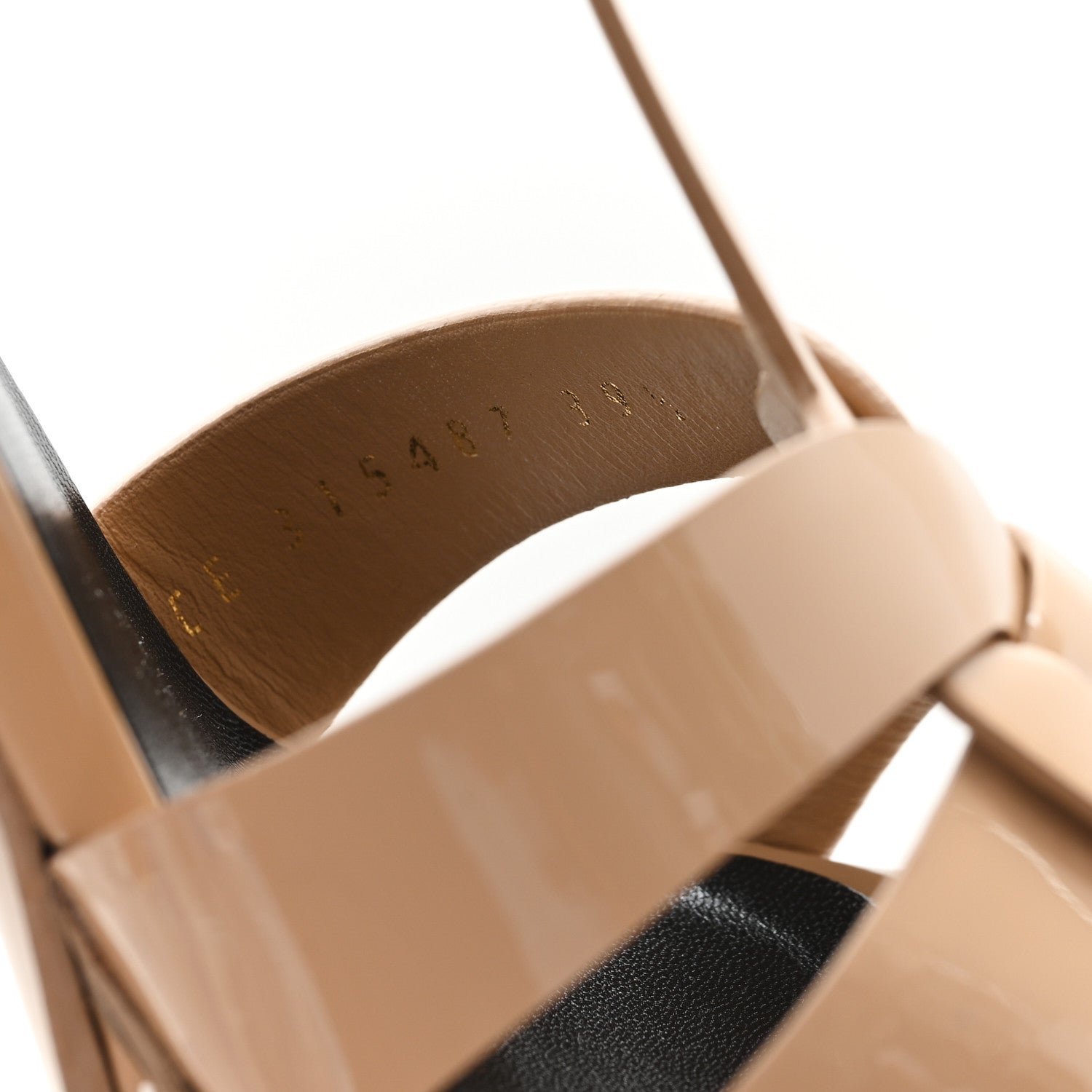 Saint Laurent Patent Tribute 105 Platform Sandals 39.5 Nude Powder 9 of 9