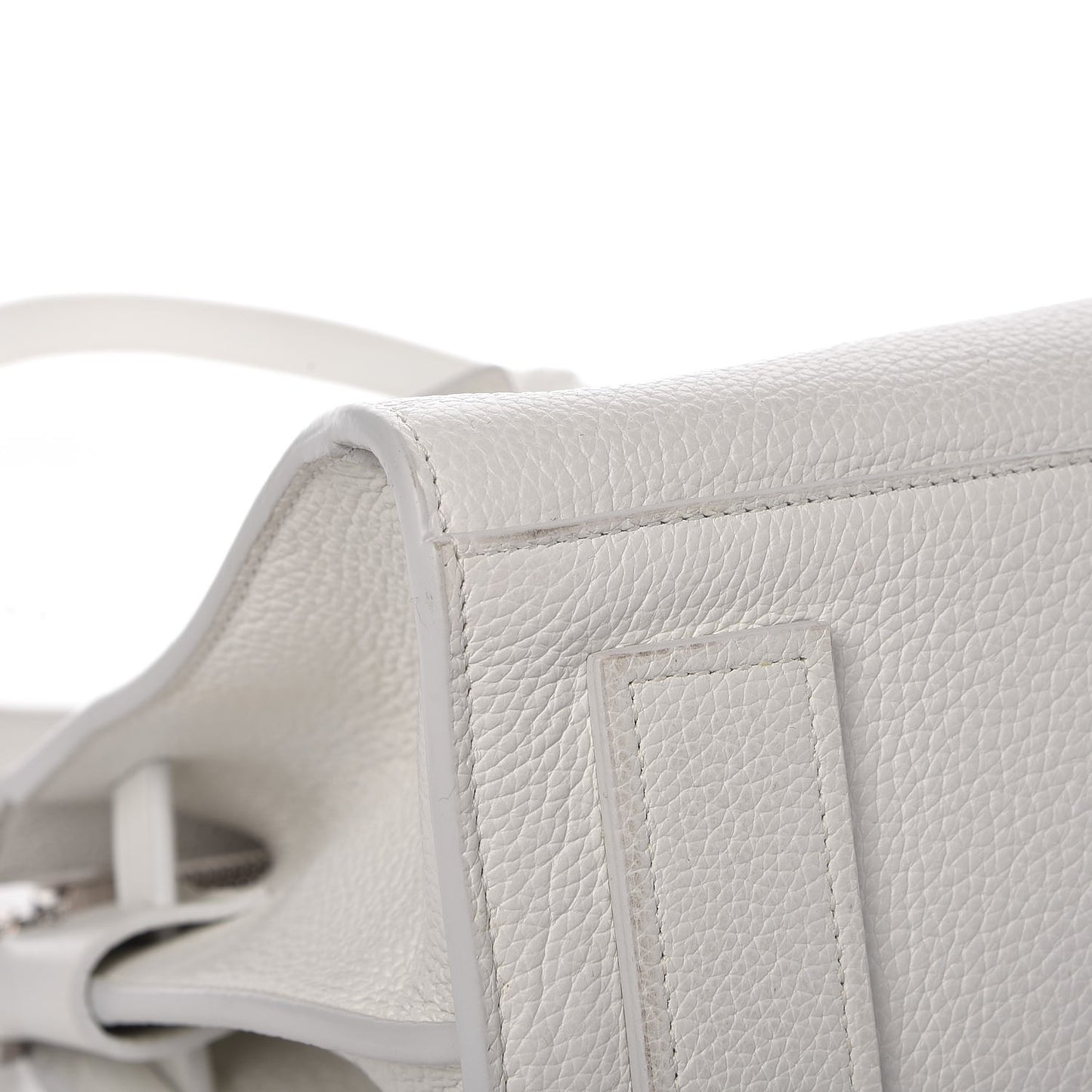 Grained Calfskin Baby Supple Sac De Jour White