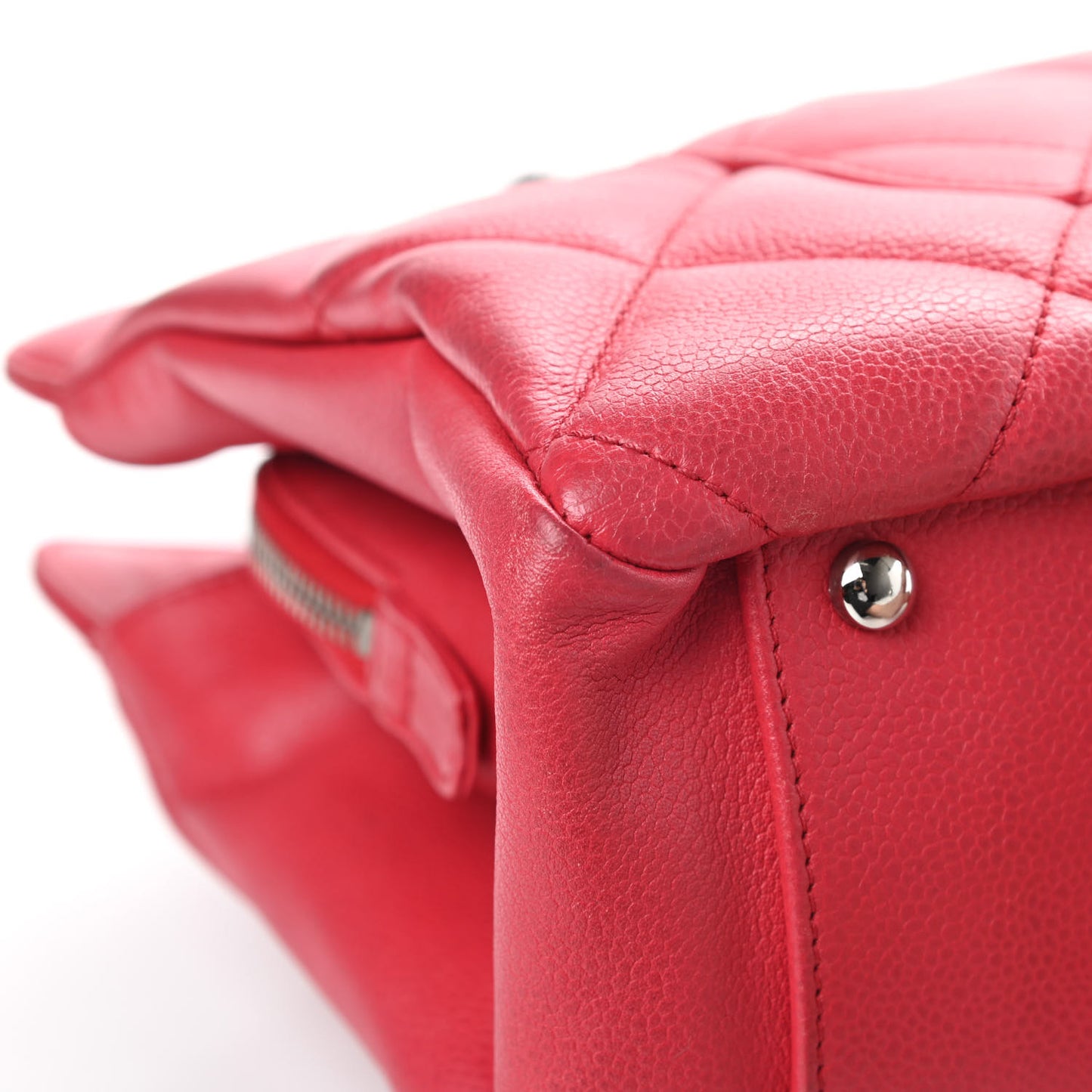 Soft Caviar Quilted CC Timeless Tote Fuchsia