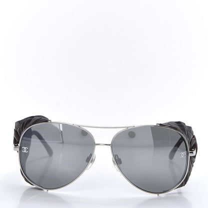 Chanel Titanium Lambskin CC Pilot Sunglasses Brown 2 of 8