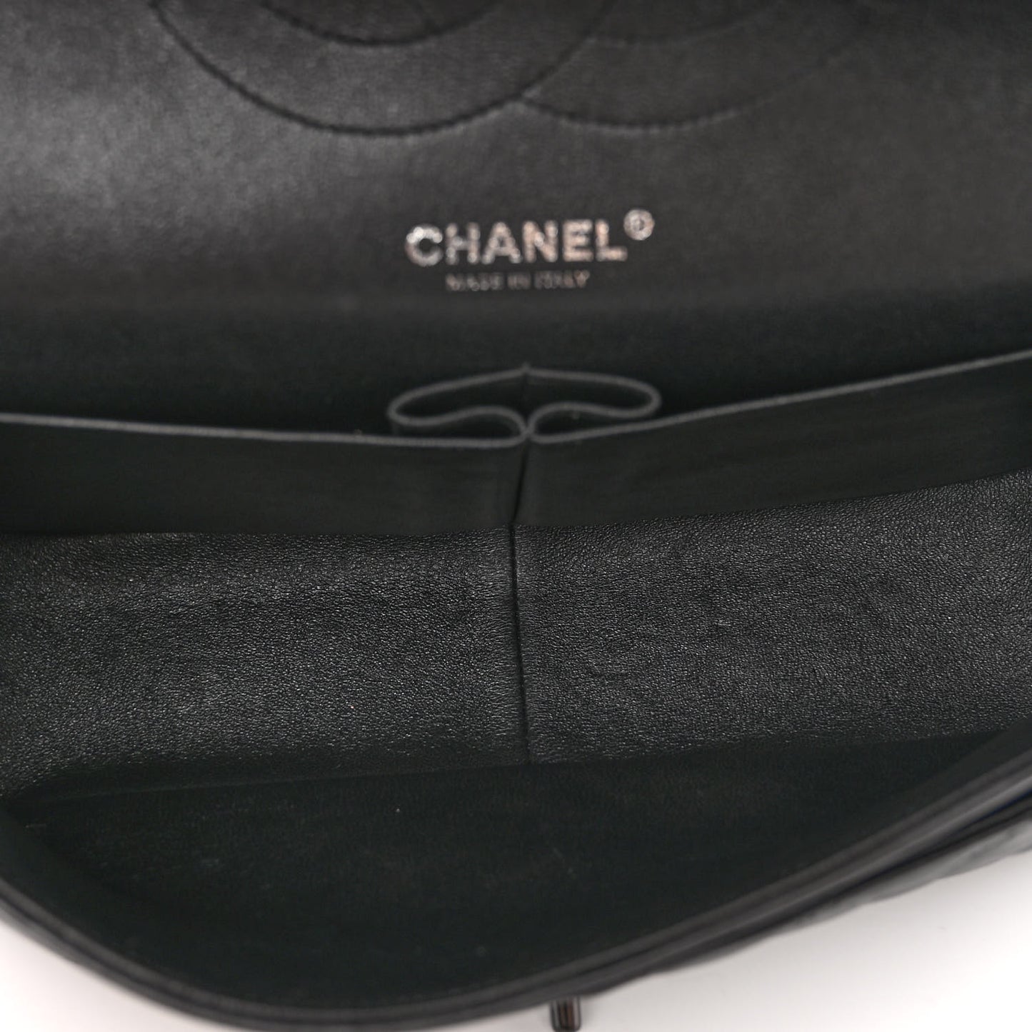 Crumpled Calfskin Quilted Jumbo Double Flap So Black