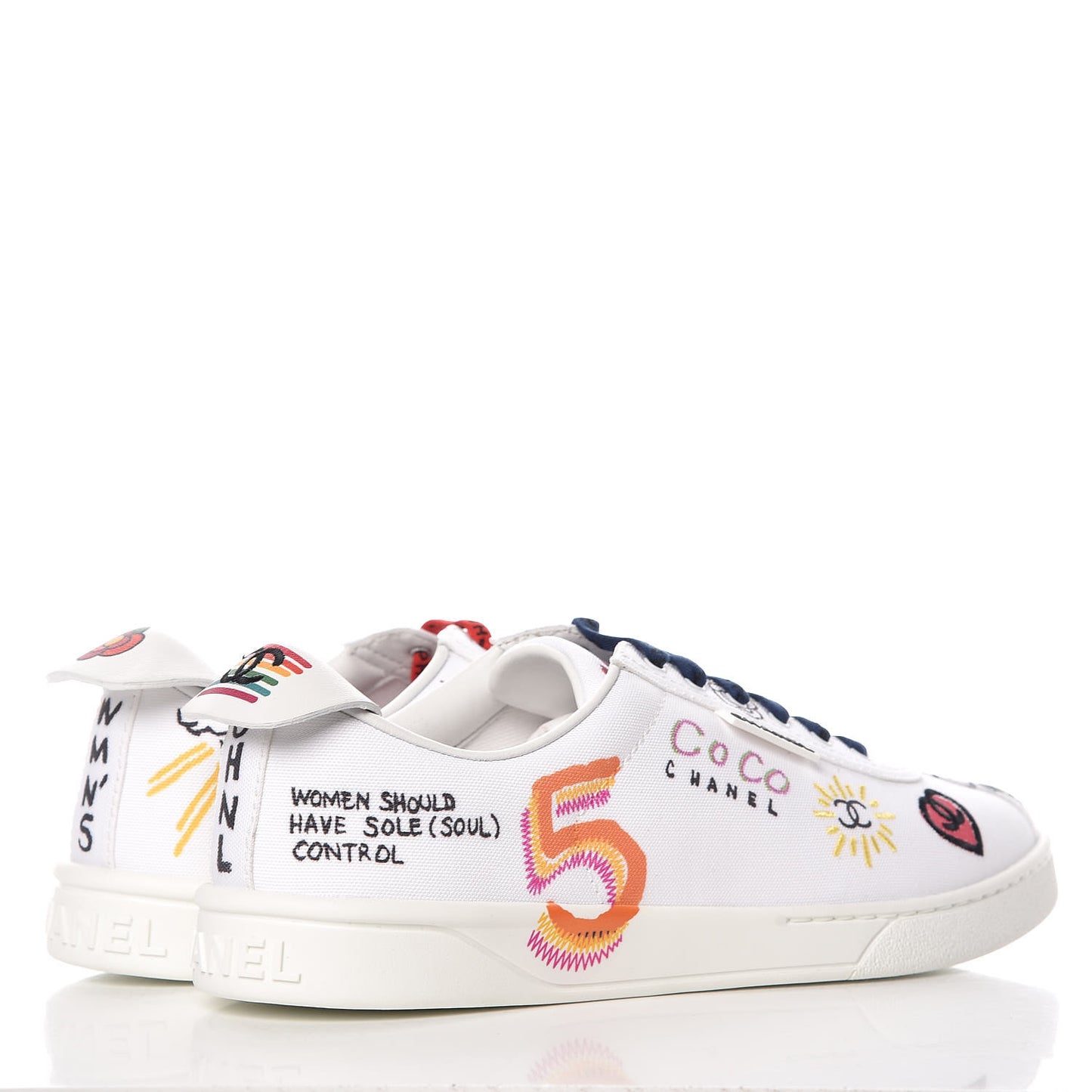 Canvas Printed Pharrell Sneakers 42 White Multicolor