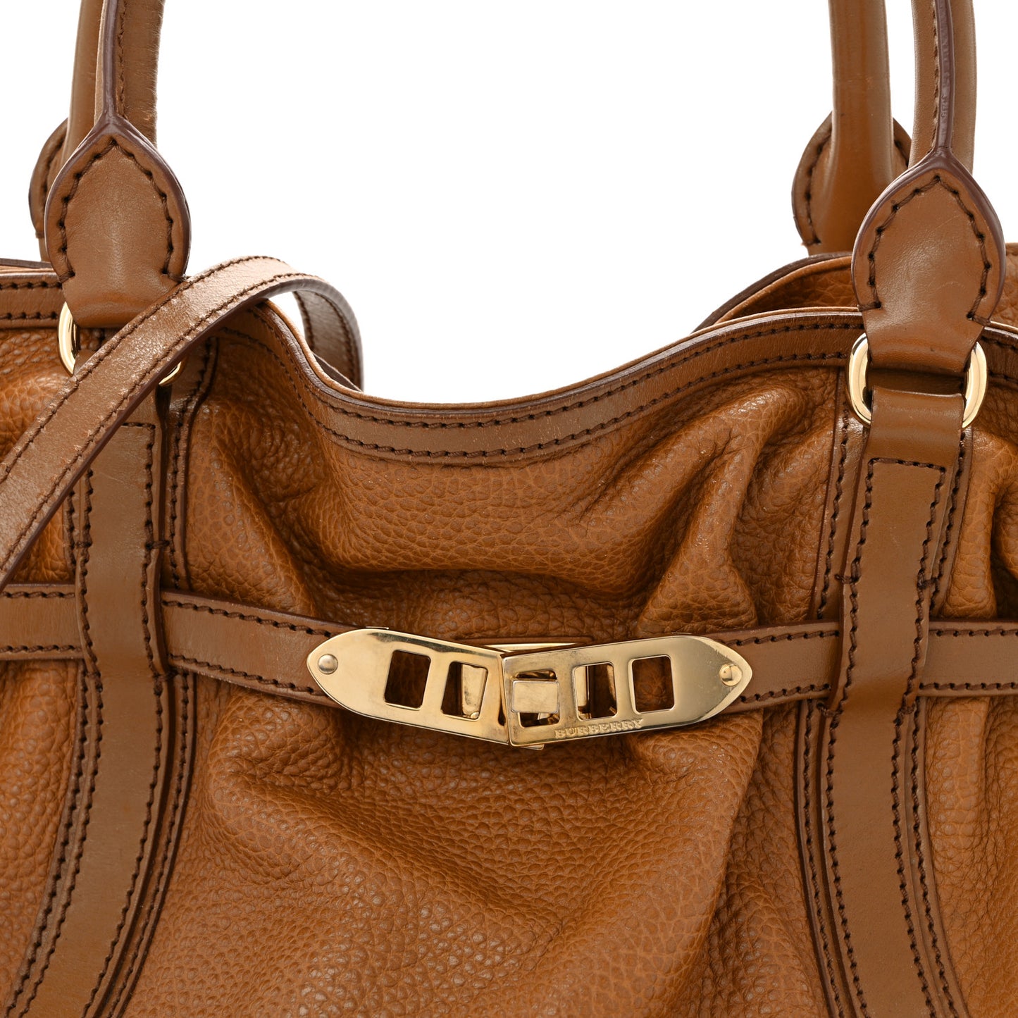 Grainy Calfskin Medium Golderton Tote Brown