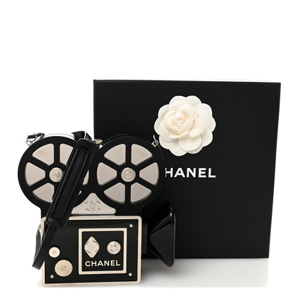 Chanel Plexiglass Crystal Buonasera Film Projector Minaudiere Clutch Black 10 of 10