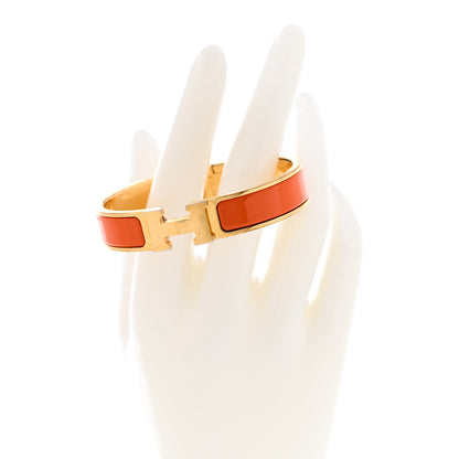 Hermes Enamel Narrow Clic Clac H Bracelet PM Orange 2 of 9