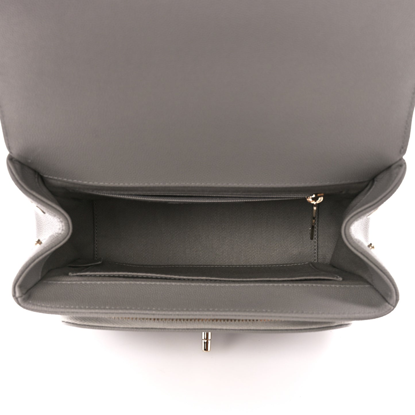 Caviar Quilted Medium Business Affinity Flap Grey