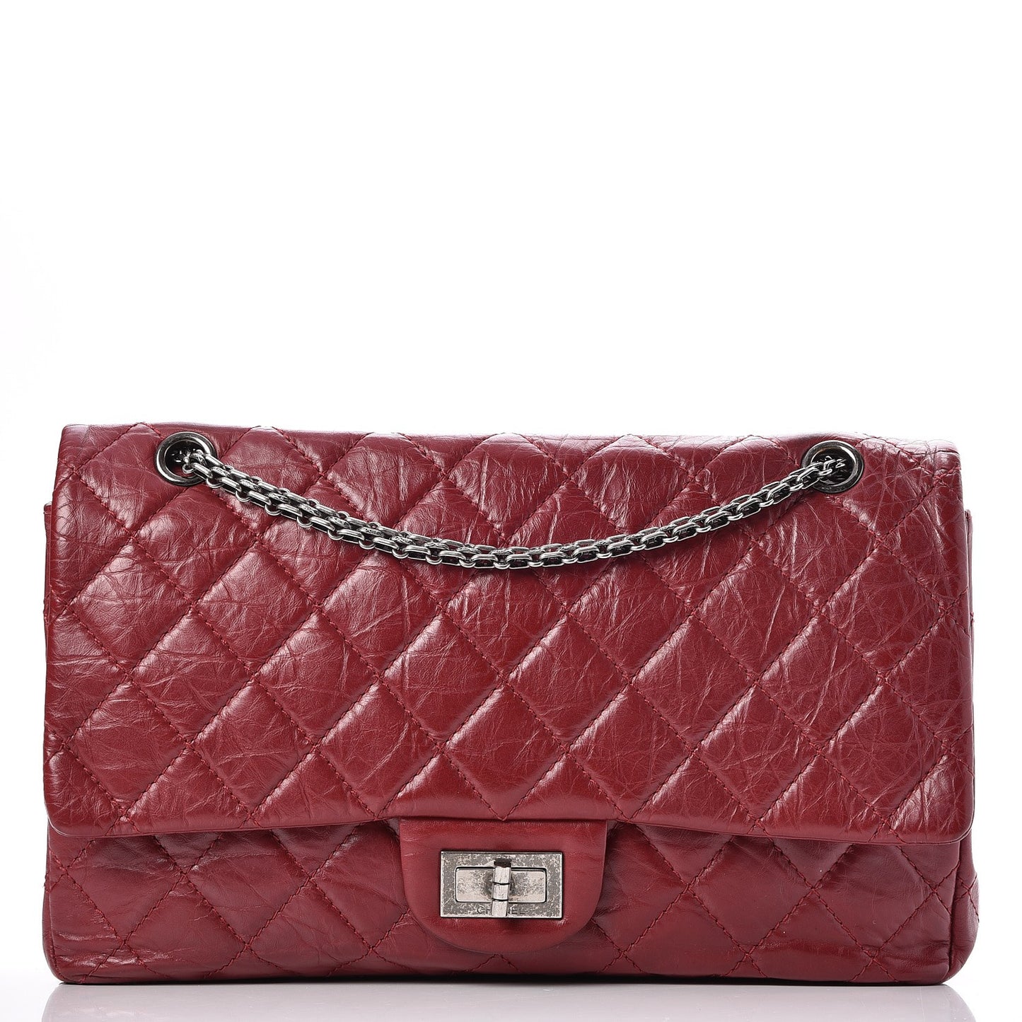 Aged Calfskin Quilted 2.55 Reissue 227 Flap Red