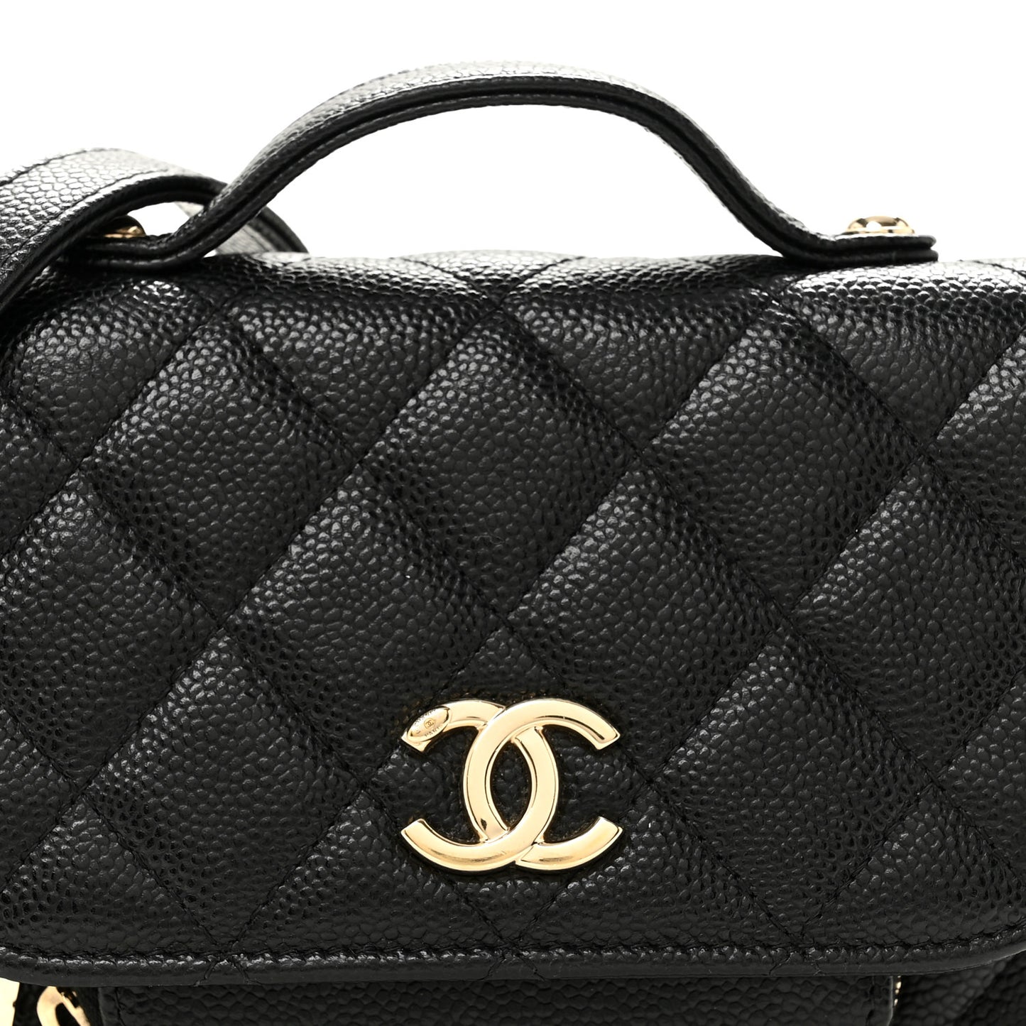 Caviar Quilted Business Affinity Clutch With Chain Black