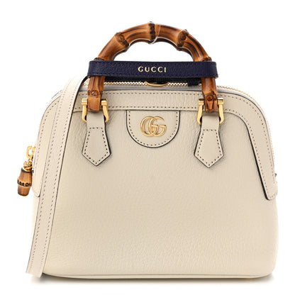 Gucci Textured Dollar Calfskin Mini Diana Dome Tote Bag White 1 of 11