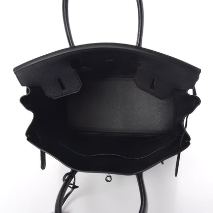 Hermes Taurillon Clemence Birkin 30 Black 7 of 11