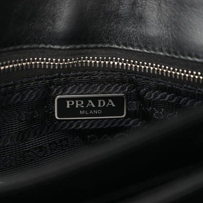 Prada Saffiano Tessuto Nylon Chain Shoulder Bag Black 6 of 11