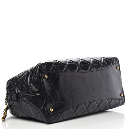 Chanel Glazed Calfskin Castle Rock Bowling Bag Black 5 of 10
