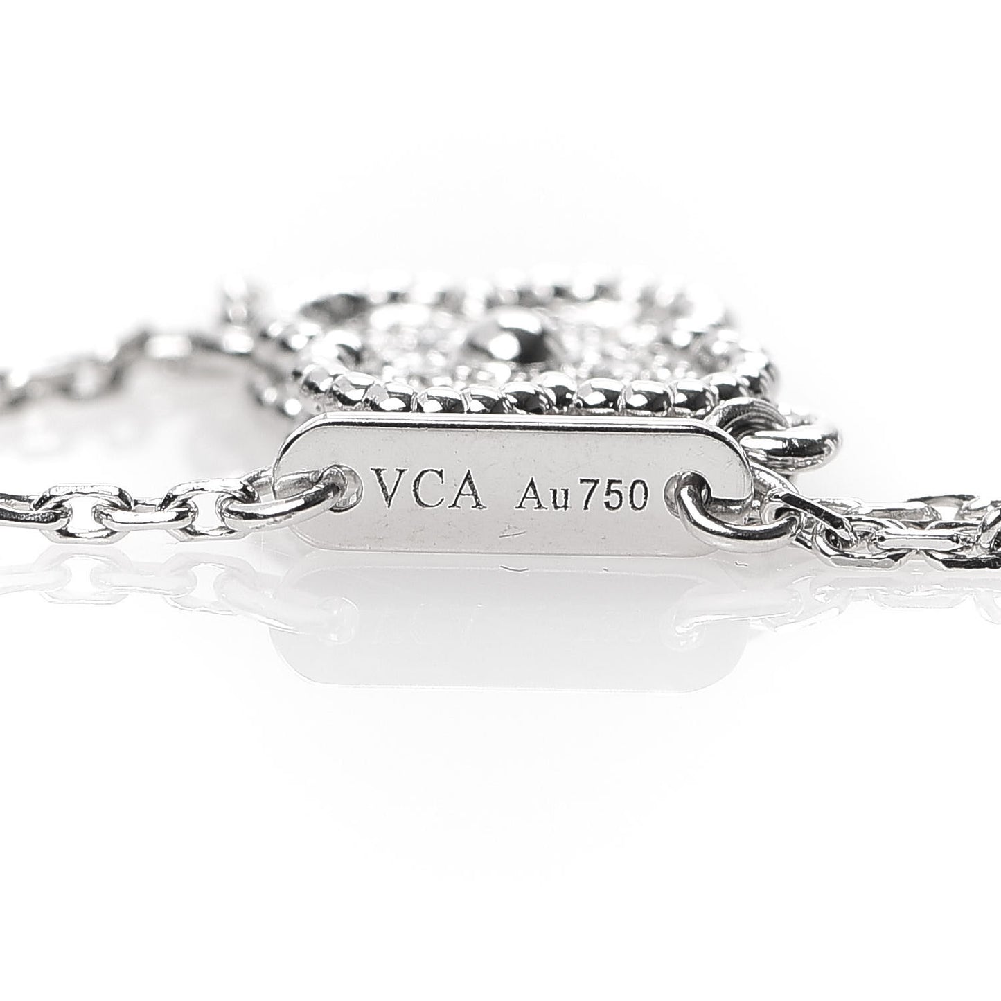 18K White Gold Diamond Sweet Alhambra Bracelet