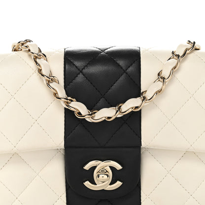 Chanel Lambskin Quilted Mini Rectangular Flap White Black 8 of 11