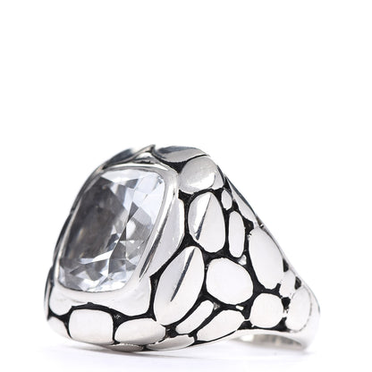 John Hardy Sterling Silver White Topaz Batu Kali Square Ring 54 6.75 3 of 5
