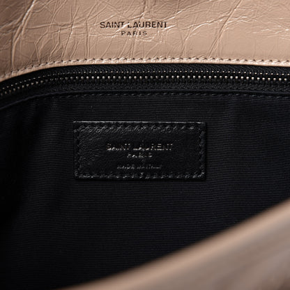 Saint Laurent Crinkled Calfskin Matelasse Monogram Medium Niki Chain Satchel Light Taupe 8 of 10