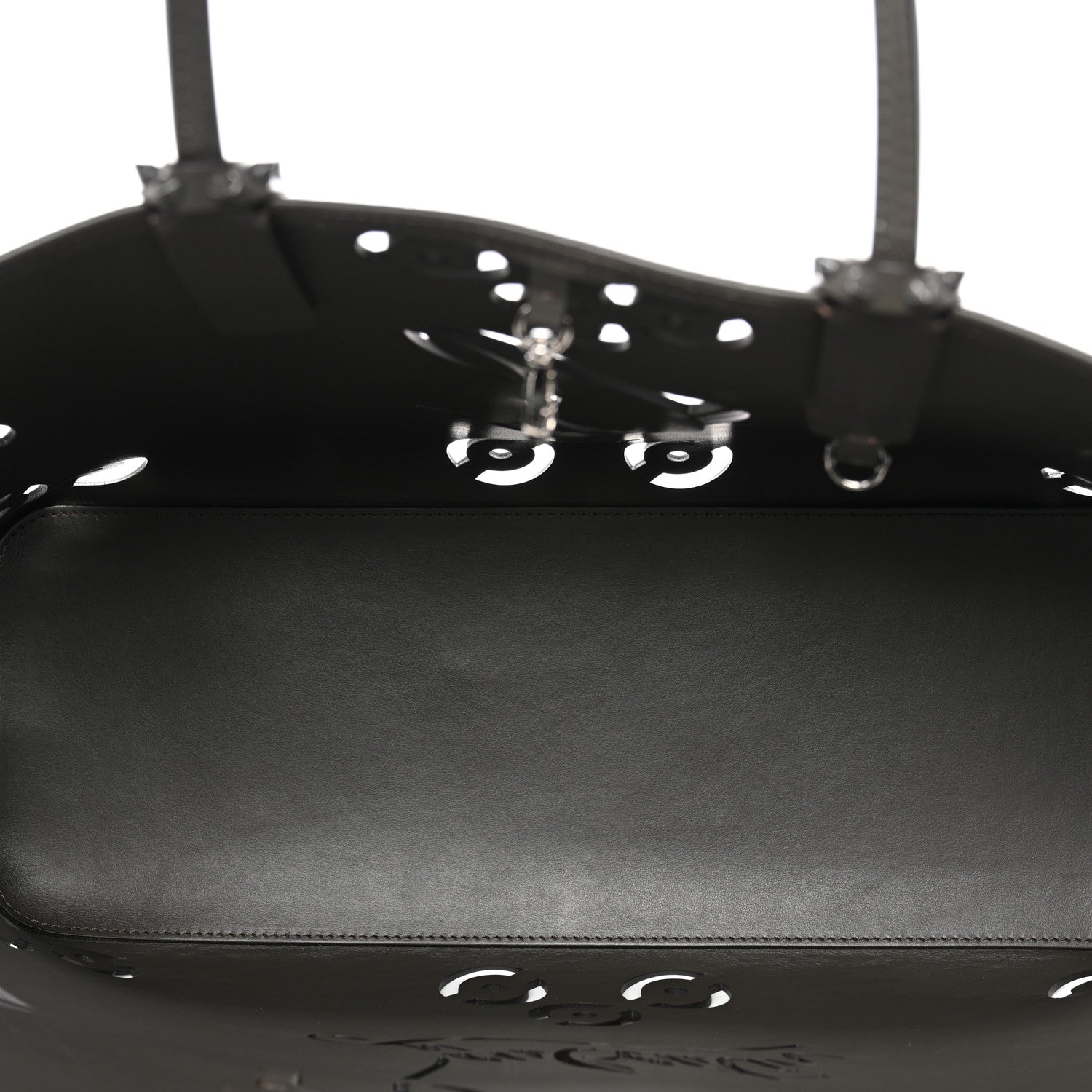 Christian Louboutin Calfskin Paris CL Logo Perforated Cabata Tote
