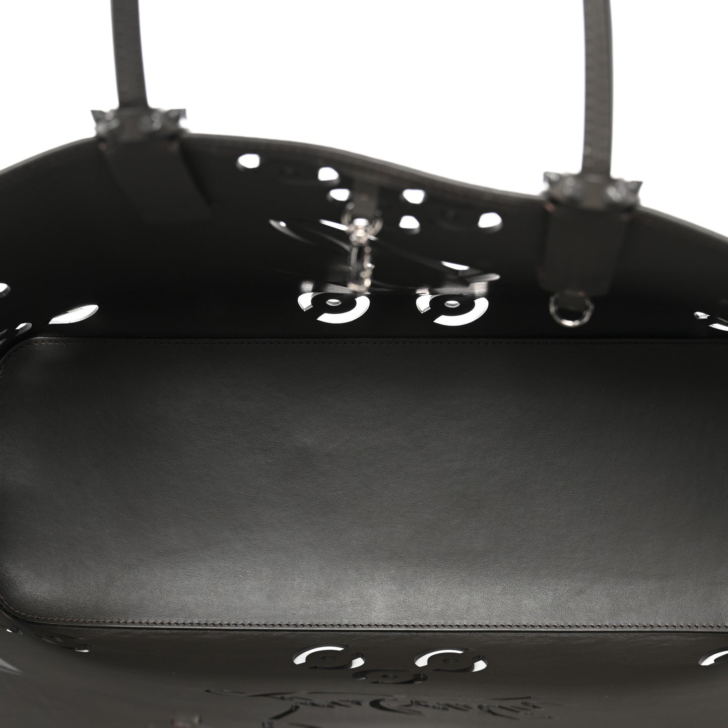 Calfskin Paris CL Logo Perforated Cabata Tote Rocket