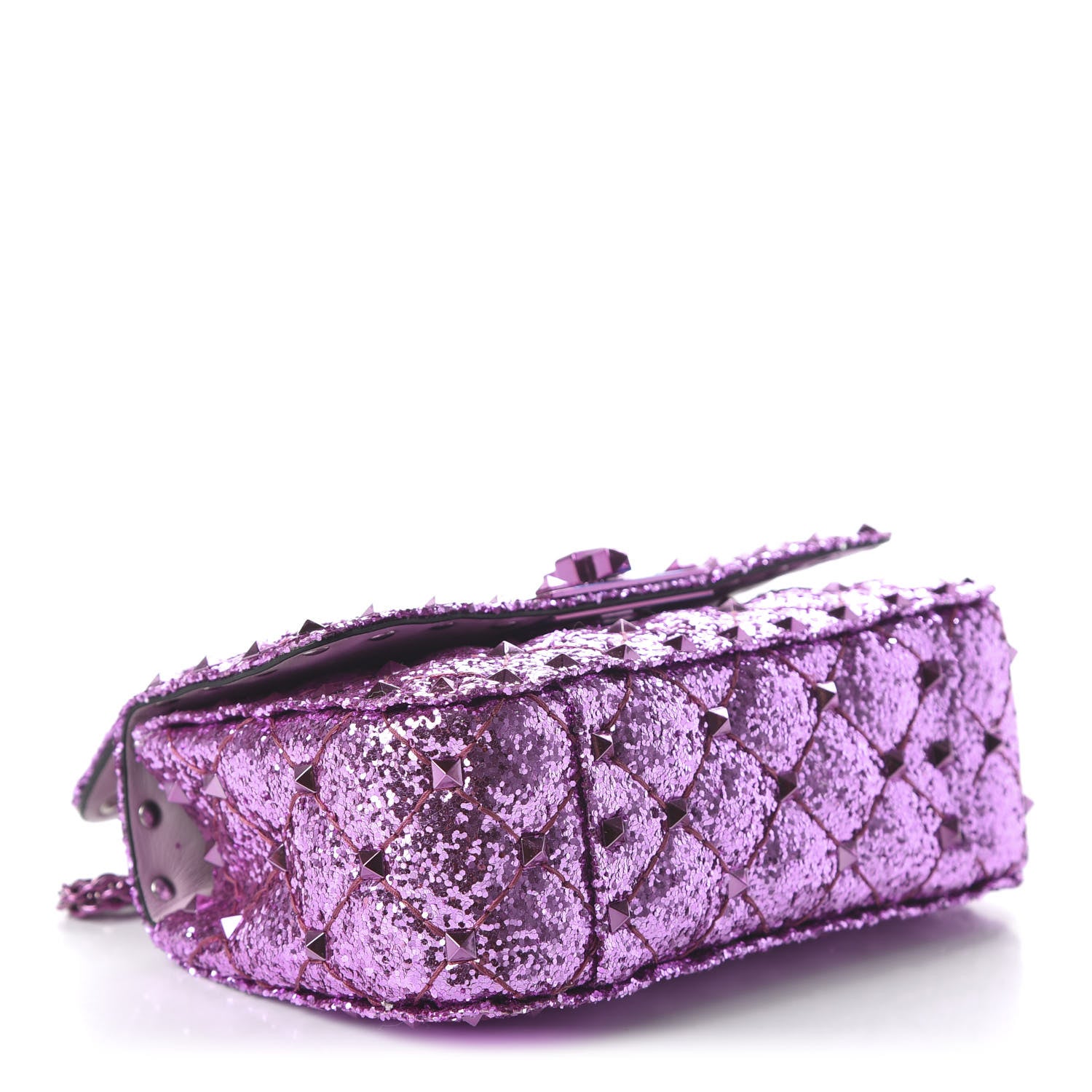Valentino Garavani Glitter Mini Rockstud Spike Shoulder Bag Water Lilac 4 of 10